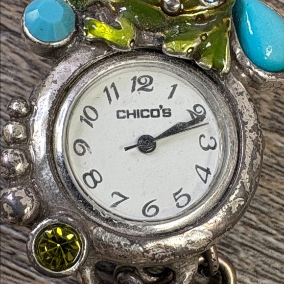 Chico’s Frog Charm Bracelet Watch – Whimsical Statement Piece